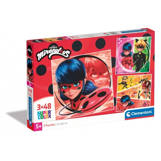 MIRACULOUS LADYBUG PUZZLE 3x 48ΤΕΜ CLEMENTONI