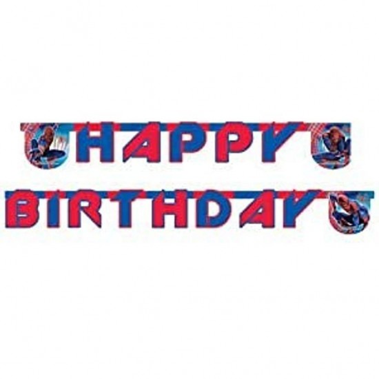 SPIDERMAN BANNER HAPPY BIRTHDAY 